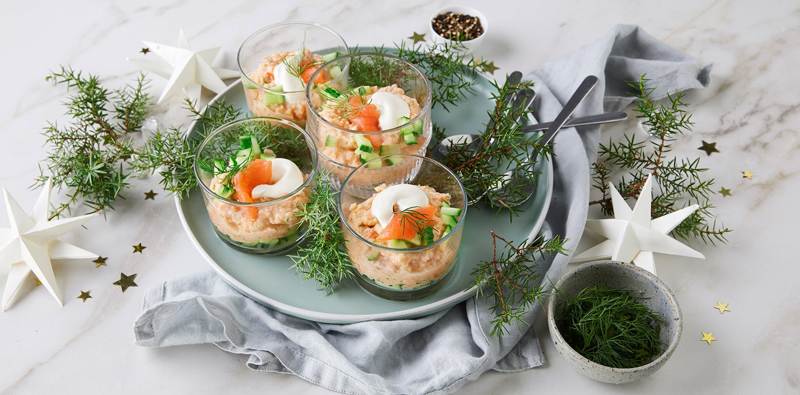 Norwegian smoked salmon mousse and cucumber